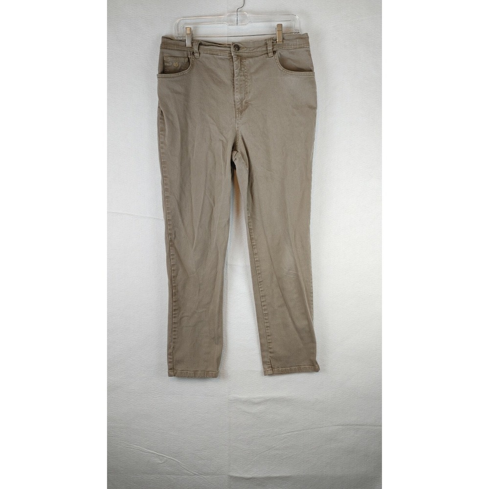 GLORIA VANDERBILT AMANDA TAN JEANS TAPERED LEG SIZE 14